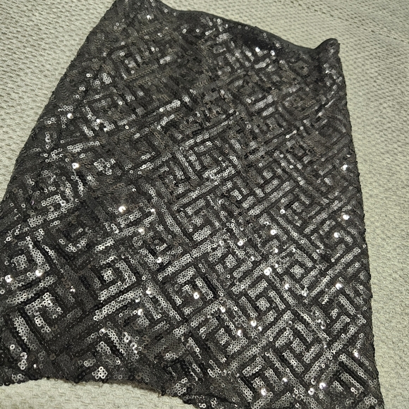 3/$15! Black Sequin Mini Skirt, Small - Picture 3 of 8